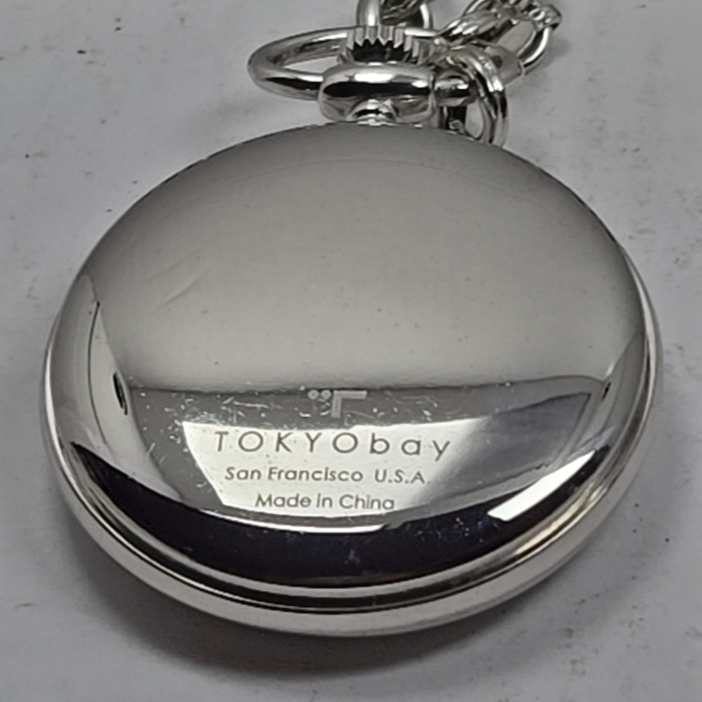 TOKYObay Pocket Watch Silver Tone New Battery Jeans Pants Suit Chain Necklace - Picture 12 of 12